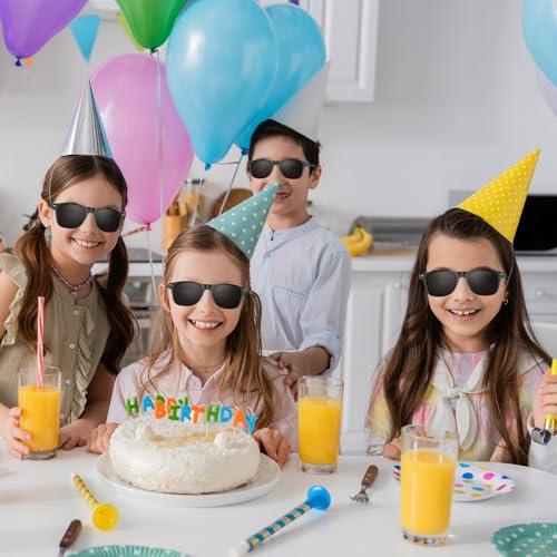 Kids Sunglasses Set - 10 Pack Retro UV400 Protection - Black