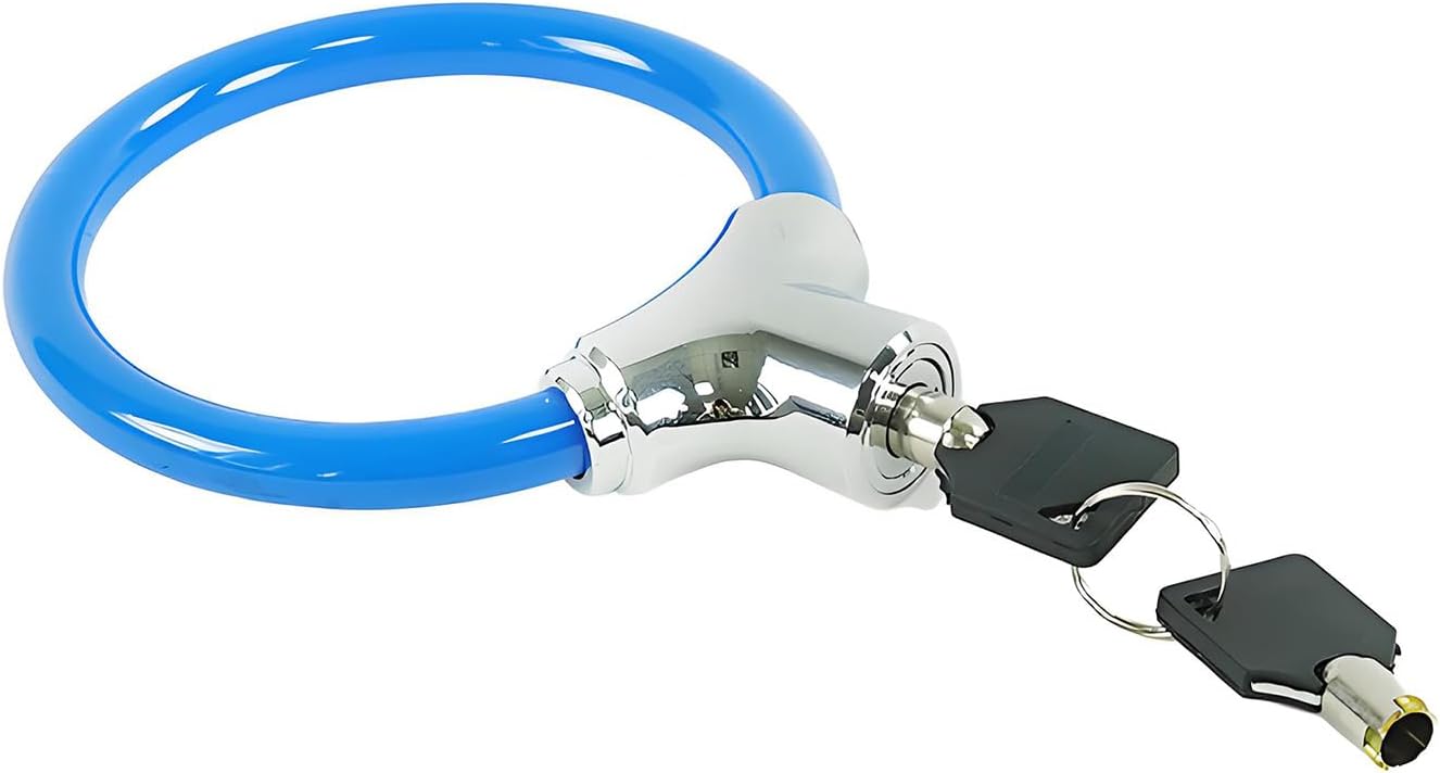 Skiennix Bicycle Cable Lock - Durable Blue Steel Security Lock with Keys for Enhanced Protection