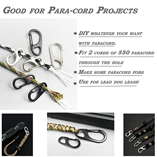 Small Carabiner Clips 1.25 Inch Silver - 12 Pack Spring Hooks