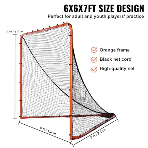 Portable Lacrosse Goal Set - 6' x 6' Folding Training Net