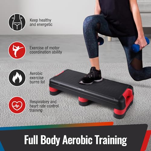 33.5" Foldable Aerobic Step Platform - Height Adjustable for Home Gym