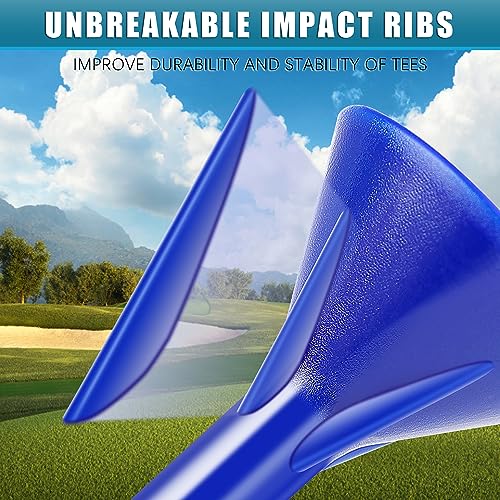 Premium Plastic Golf Tees - 50 Pack Mixed Color, Durable & Stable