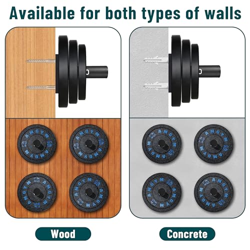 Wall Mounted Weight Plate Holder - 4 Pack for 2-Inch Plates