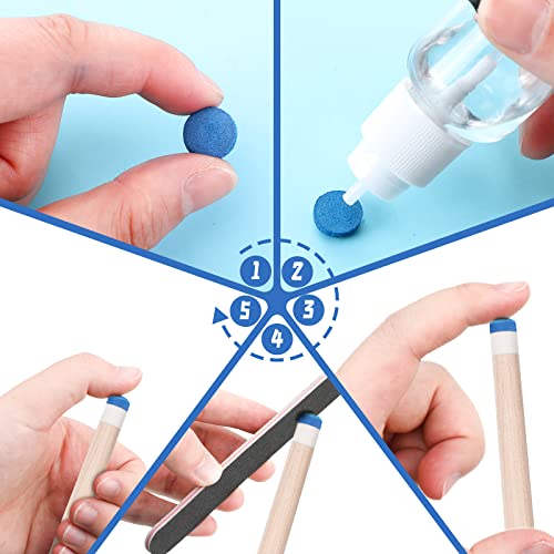 20 Pcs Billiard Pool Cue Tips Replacement Kit - 9/10/12/13 mm