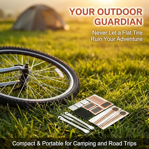 Bike Tire Repair Kit - 66PCS Puncture Patch Set with Tools