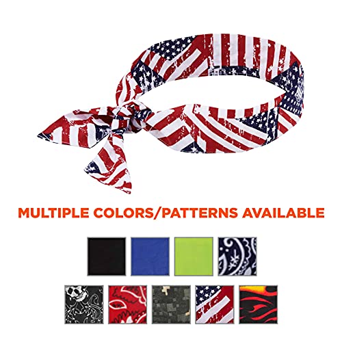 Cooling Bandana - Evaporative Polymer Crystals, Adjustable Fit - Red, White, Blue (Pack of 2)