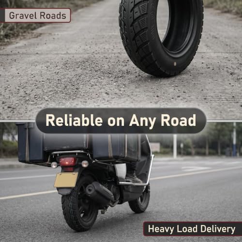 BISHUNCHI 3.50-10 Off-Road Tubeless Scooter Tire - Thickened Anti-Skid 10 Inch Replacement, Variant 1