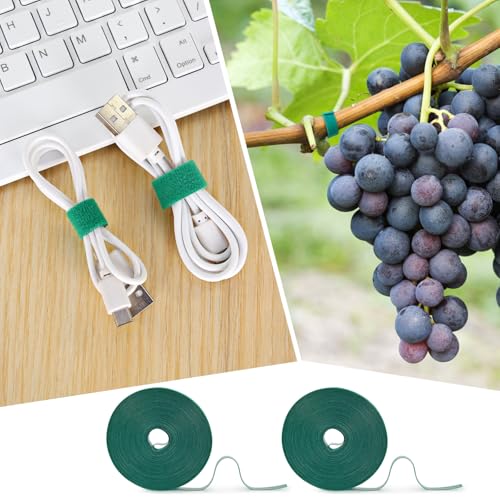 6 Rolls Garden Tie Tape, 196.8 Ft Lawn Plant Ties, Reusable Plant Garden Ties, 1/2''Plant Tape for Climbing Plants, Adjustable Plant Straps for Gardening, Home, Office (196.8 Feet)