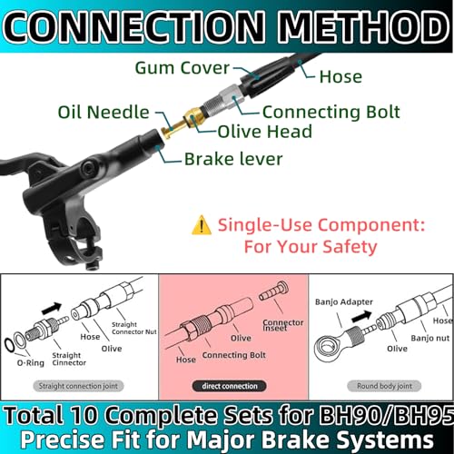 10-Pack Hydraulic Disc Brake Olive and Barb Kit for BH90 and BH95 Hoses