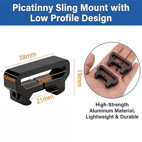 Aluminum Picatinny Sling Mount - 20mm Rail Attachment (2pcs)
