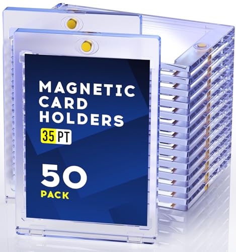 50ct Magnetic Card Holders - 35pt UV Protectors for Trading Cards