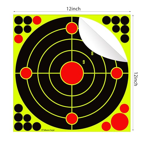 12x12 Inch Fluorescent Yellow Splatter Targets - 10 Pack for Shooting
