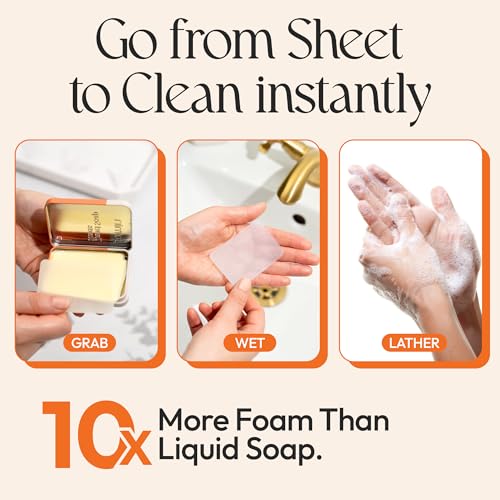 Portable Travel Soap Sheets - 100 Orange Dissolvable Soap Sheets
