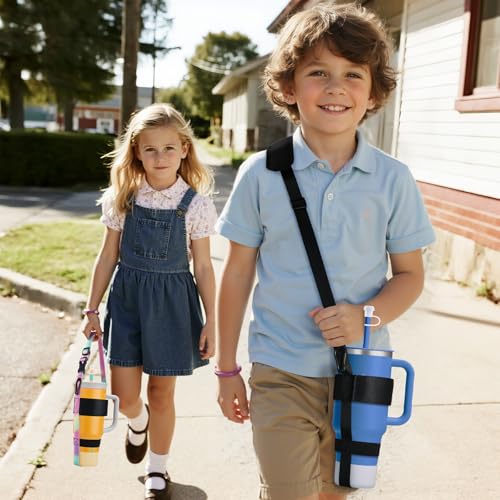 Water Bottle Holder Strap Sling - Rainbow for 30/40oz Stanley Tumbler