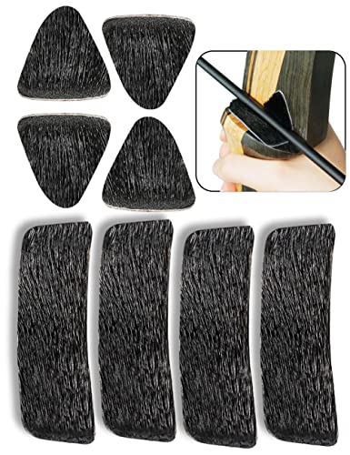 Arrow Rest & Bowstring Silencer for Recurve Bow - Black, 4 Pairs