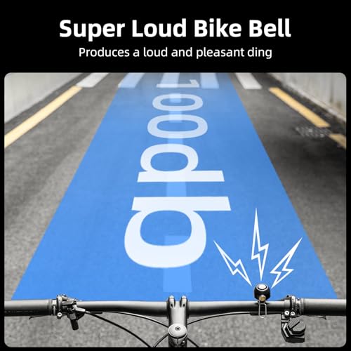 ROCKBROS 100dB Brass Bike Bell, Black – Durable Loud Bicycle Horn for All Bikes