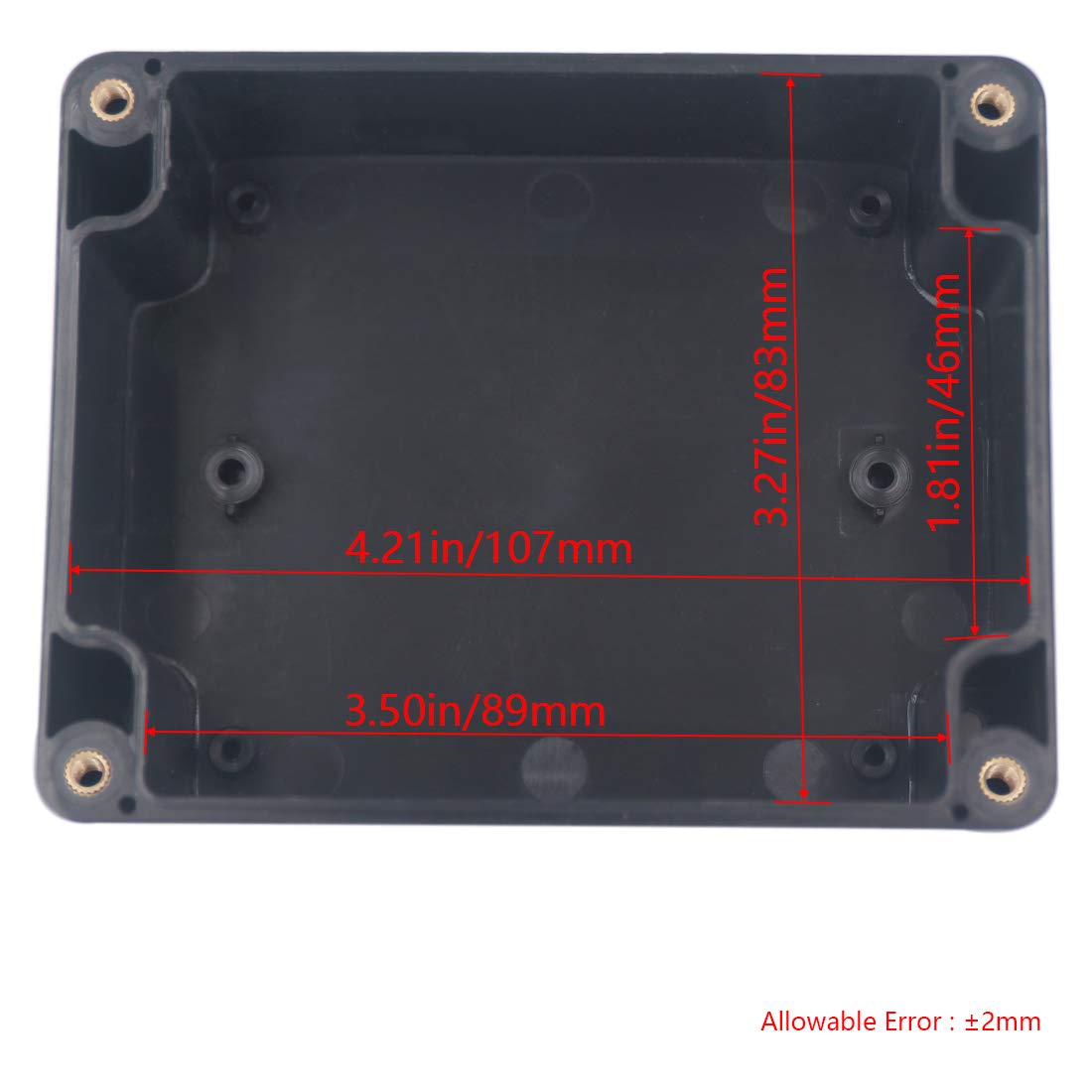 Otdorpatio Project Box IP65 Waterproof Junction Box ABS Plastic Black Electrical Boxes DIY Electronic Project Case Power Enclosure 4.53x3.54x2.17 inch (115 x 90 x 55 mm)