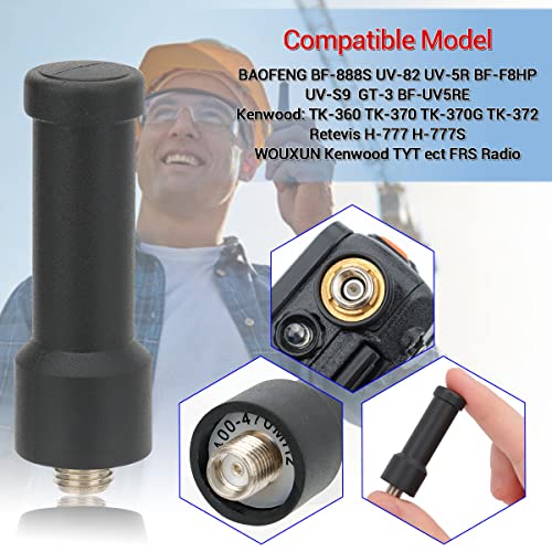 Stubby UHF Radio Antenna 400-470MHz SMA-Female - 2 Pack