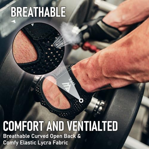 Breathable Weight Lifting Gloves with Wrist Support - Medium / Black