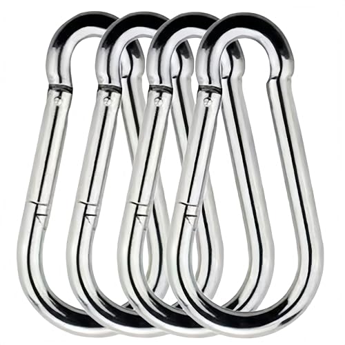Heavy Duty Carabiner Clips - 4 Pack 3.15 Inch Galvanized Hooks