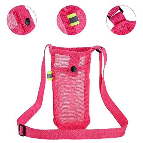 Tainehs Pink Water Bottle Holder with Adjustable Shoulder Strap for Travel & Sports