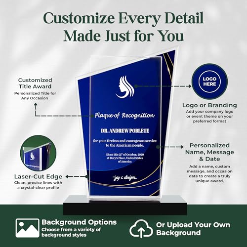 Custom Acrylic Award Plaque - 12-Inch Victory Trophy for Recognition