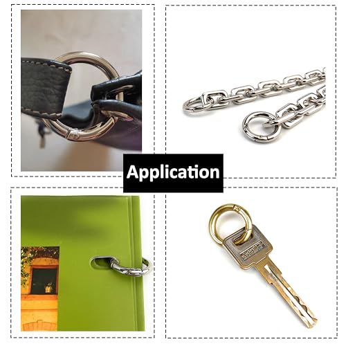10 Pcs Brass Spring O Ring Carabiners for Keychains - 7/16 Inch