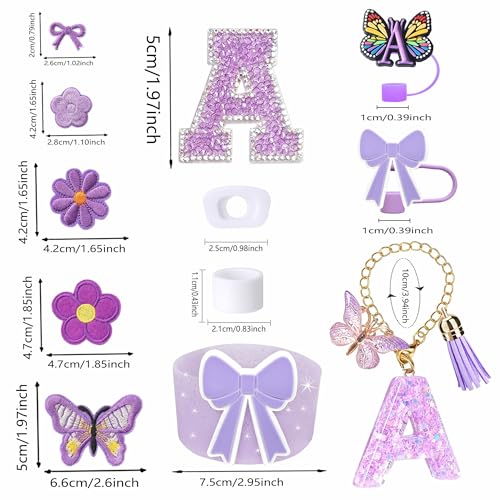 Stanley Cup Accessories Set - 15PCS Personalized Kit, Purple A