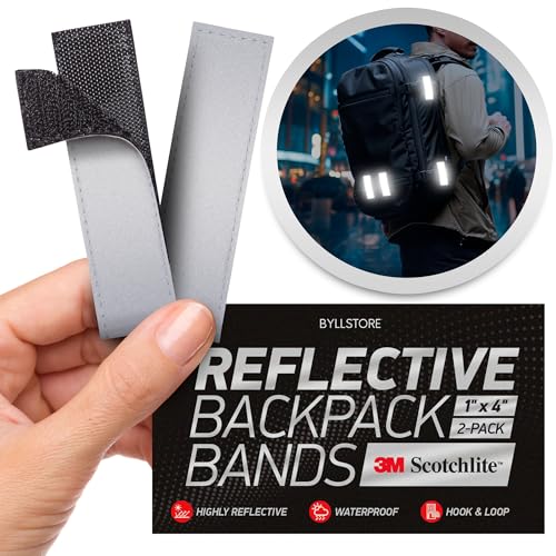 Reflective Backpack Straps - 3M Scotchlite Safety Bands, 2-Pack
