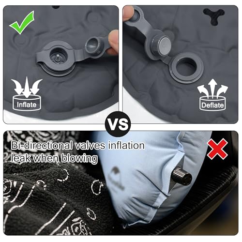Inflatable Seat Cushion - Lightweight Anti-Slip Travel Pad - Black
