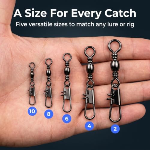 Fishing Swivel and Snap Variety Pack - 25 Piece Carbon Steel Set