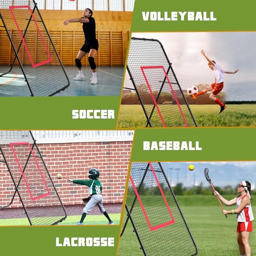 Adjustable 7x4 FT Volleyball Rebounder Net for Training