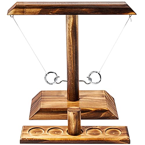 Wooden Ring Toss Game - Handmade Interactive Backyard & Party Game