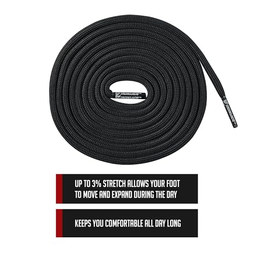 550 Paracord Laces - Heavy-Duty Universal Boot & Shoe Laces, 63-Inch Midnight Black