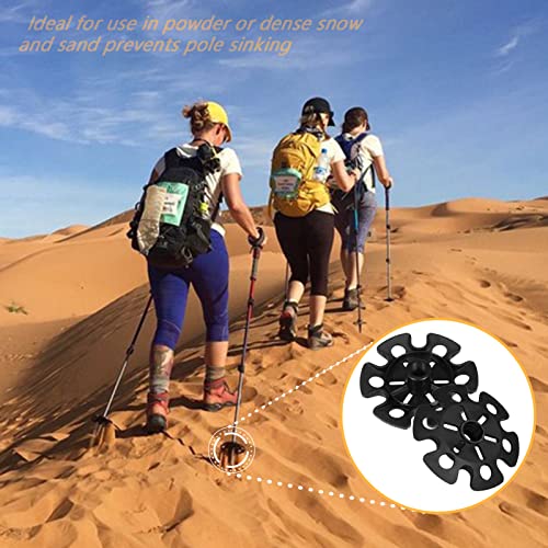 Rubber Trekking Pole Tips - 4pcs Sand Mud Ski Basket