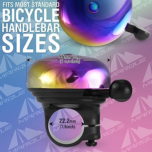 MARQUE Oil Slick Bicycle Bell for Adults & Kids Loud Crisp Ding Cycling Accessory