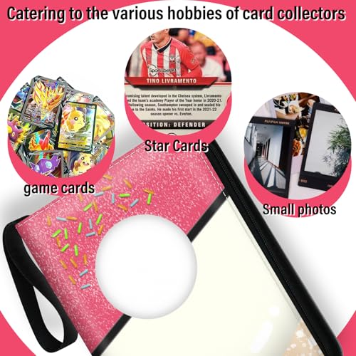 Donut-Themed Trading Card Binder - 400 Pocket Zipper Holder