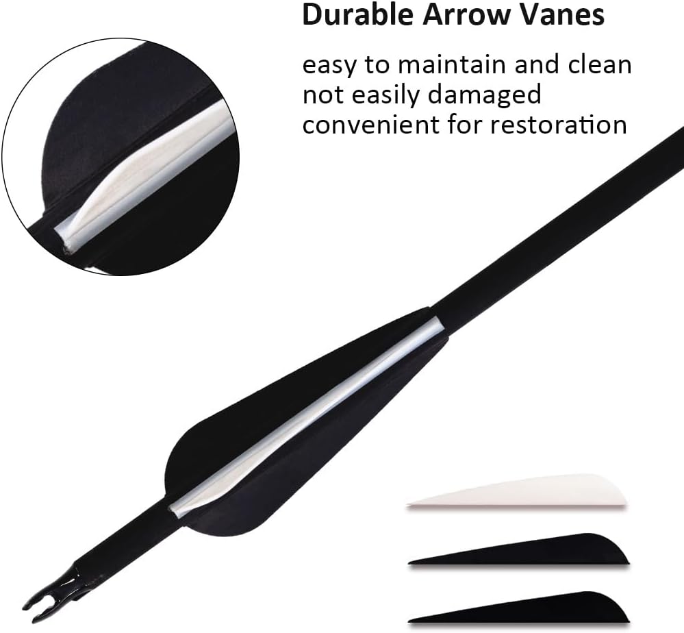 Skiennix 12Pcs Archery Hunting Arrows - 30-Inch with Removable Tips & Adjustable Nocks for Adults