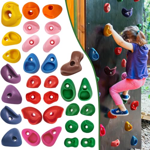 32PCS Kids Climbing Holds Set with Hardware - Indoor & Outdoor Playset Accessories