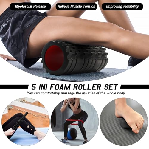 5 in 1 High Density Foam Roller Set for Muscle Recovery and Flexibility