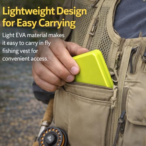 Aventik 2 Pack Green Fly Fishing Float Tackle Boxes with EVA Foam, Slim Waterproof Storage