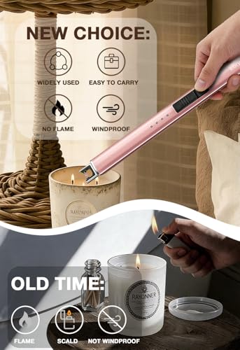 USB Rechargeable Electric Candle Lighter - Rose Gold