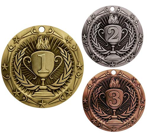 Gold 1st Place Medal - 3 Inch Wide with Stars & Stripes Ribbon