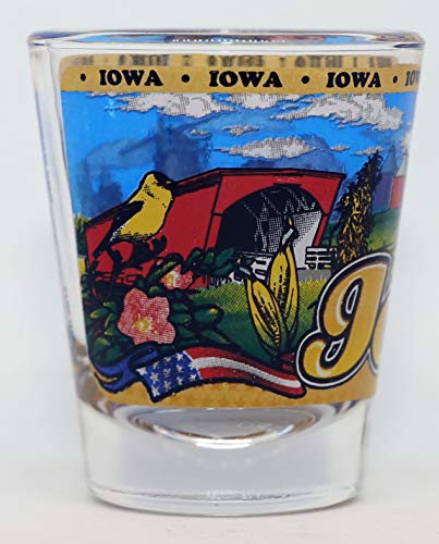 Iowa State Wraparound Shot Glass - Souvenir Drinkware, Collectible Gift