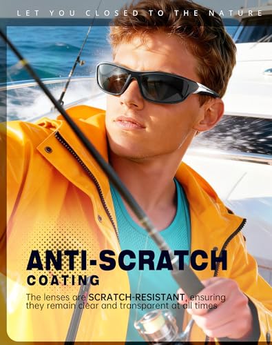 Polarized Sports Sunglasses for Men - UV400 Protection, 4-Pack