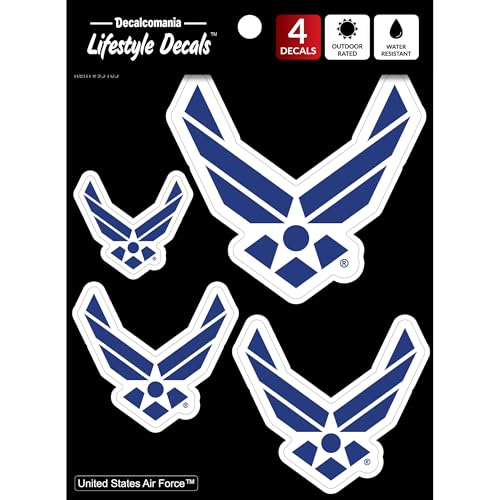 US Air Force Decals - 4-Piece Military Sticker Set for Cars, Phones & More
