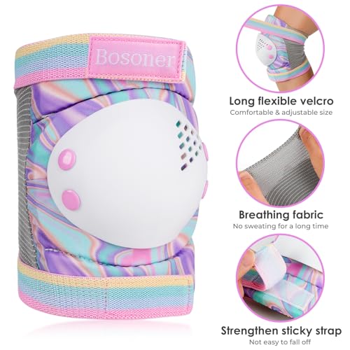 Kids Knee and Elbow Pad Set for Roller Skating - Rainbow, Small (3-7 Years)