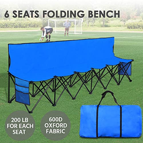 6-Seat Portable Folding Chair with Carry Bag for Camping & Beach