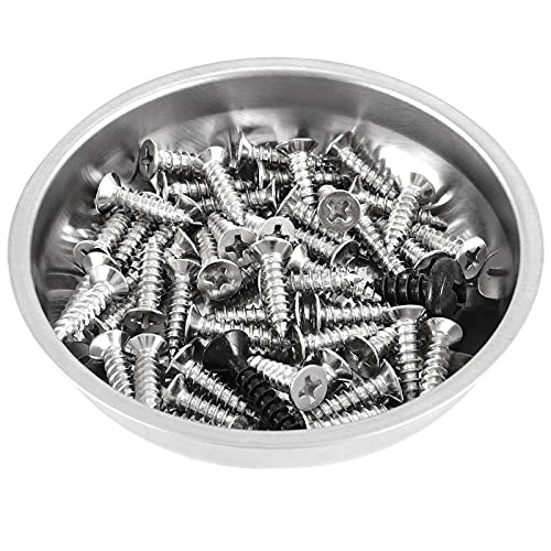 FUNSUEI 10 Packs 3 Inches Magnetic Tray, Stainless Steel Magnetic Bowl, Round Magnetic Parts Tray for Pins, Screws, Bolts, Nuts, Small Parts