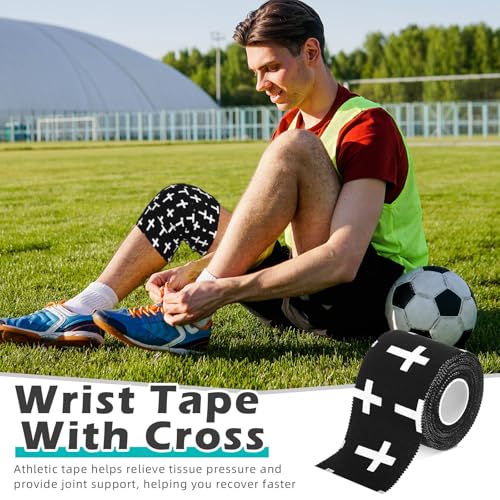Athletic Tape 2 Inch x 23 ft Cotton - Black for Sports
